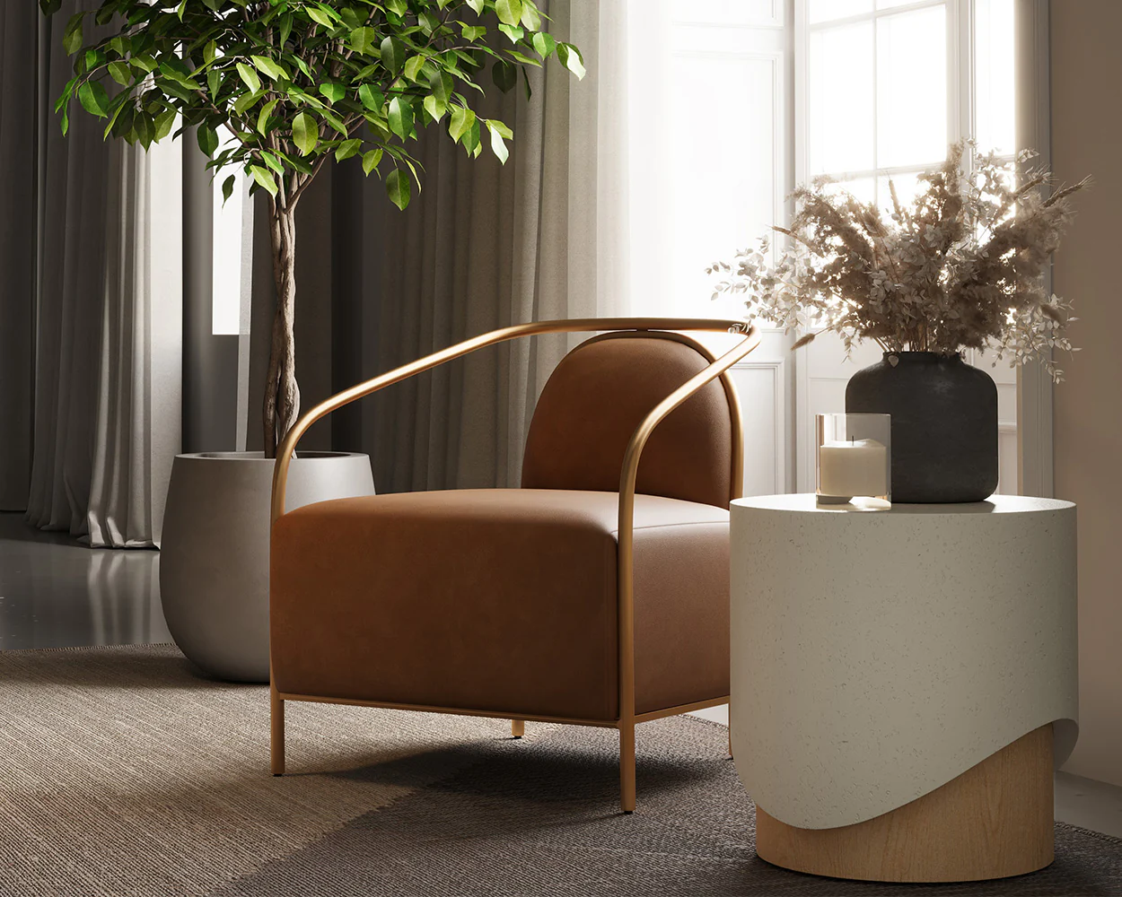 Patras End Table Contemporary Side Table for Living Room, Bedroom, or Office Decor - Image 5