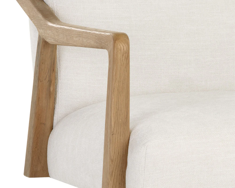 Collin Ergonomic Office Chair in Natural Wood Finish - Adjustable Swivel Task Chair with Cushioned Seat - Image 6